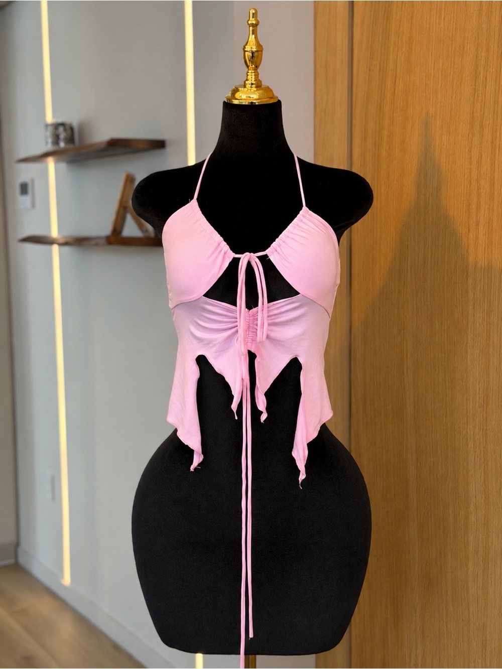Hazel Boutique Coquette Balletcore Halter Corset Top | Pink Muse